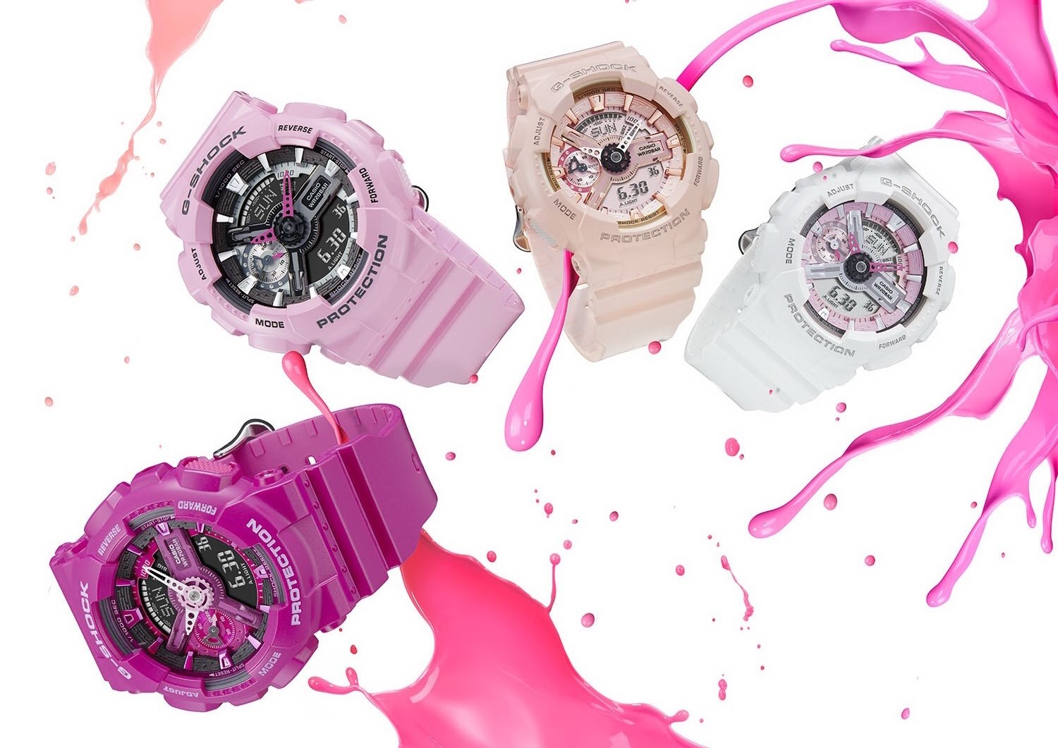 G-SHOCK S SERIES Manish Pink - время в розовых тонах